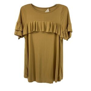 Hailey & Co Marigold Yellow Super Soft Ruffle Top